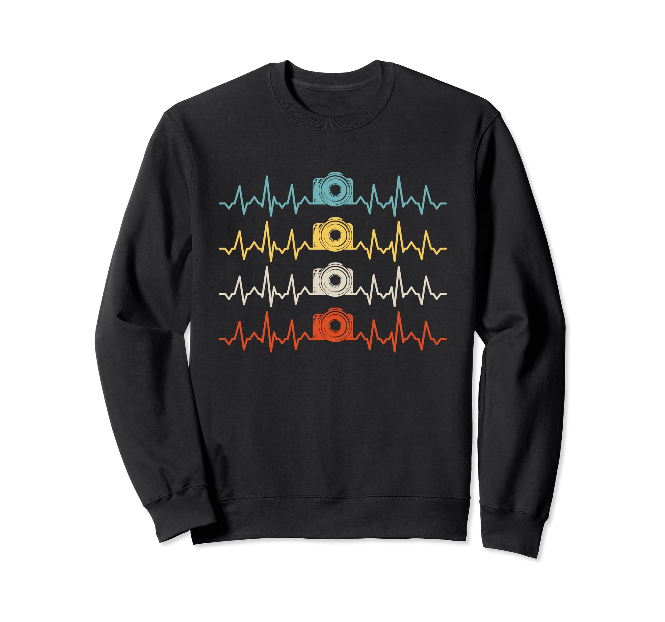 Heartbeat Photography Camera Sweatshirt - Custom Art Print for Adults - T-Shirt, Sweatshirt, Hoodie
