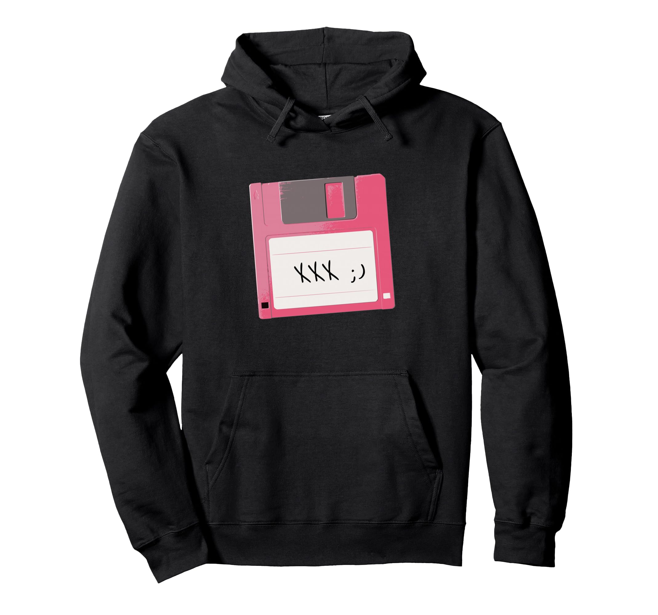 Floppy Disk Wink Funny Old School 90S Hoodie - Minimalist Print Men Women - T-Shirt, Sweatshirt, Hoodie