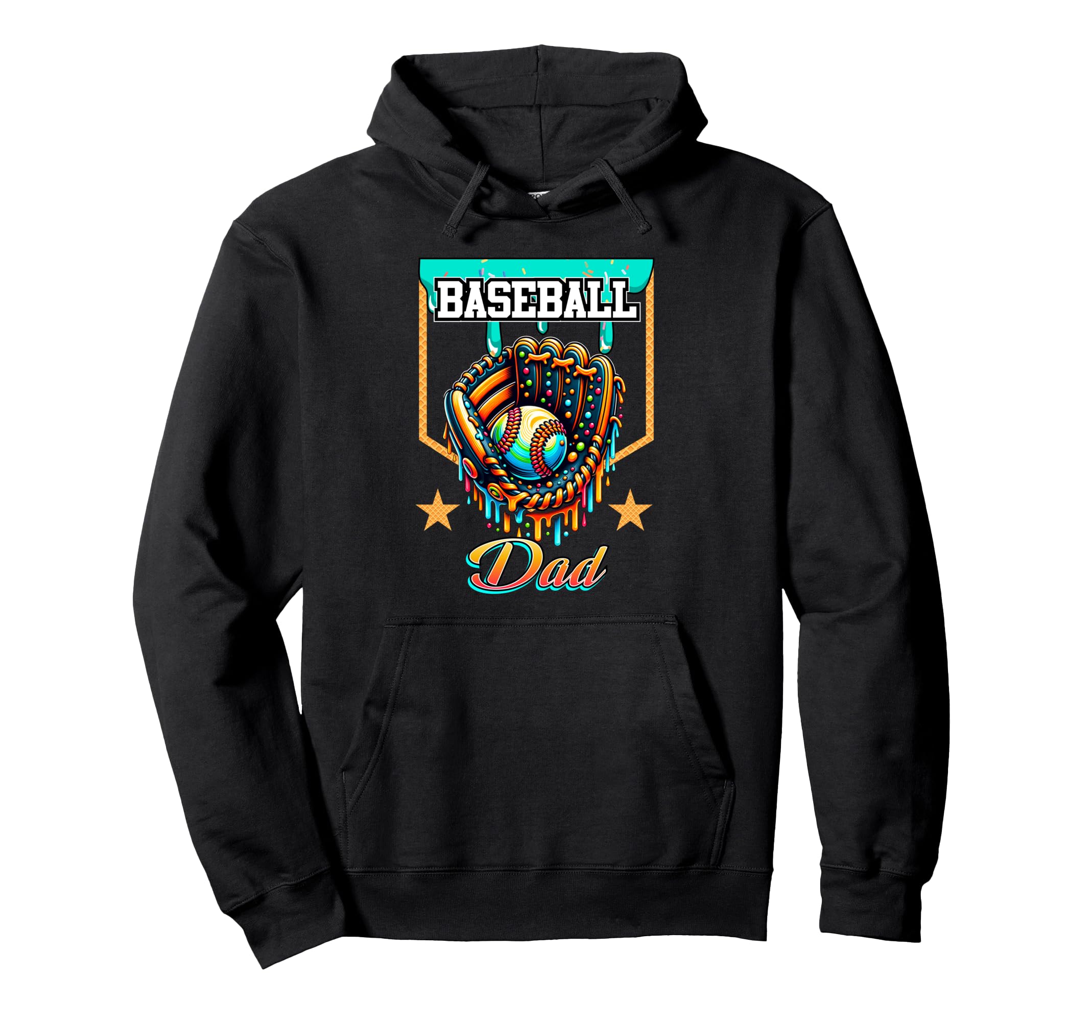 Baseball Drip Baseball Dad Ice Cream Hoodie - Novelty Apparel Unisex - T-Shirt, Sweatshirt, Hoodie