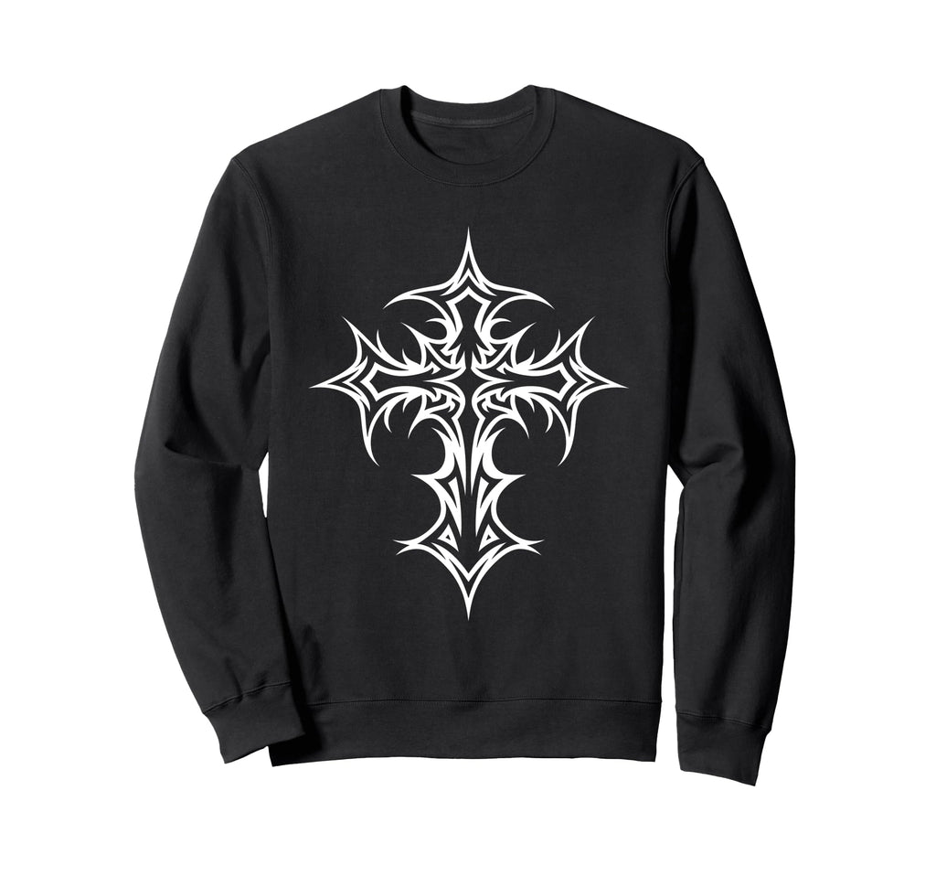 Gothic Cross Y2K Alt Aesthetic Sweatshirt - Unique Graphic Men Women - T-Shirt, Sweatshirt, Hoodie