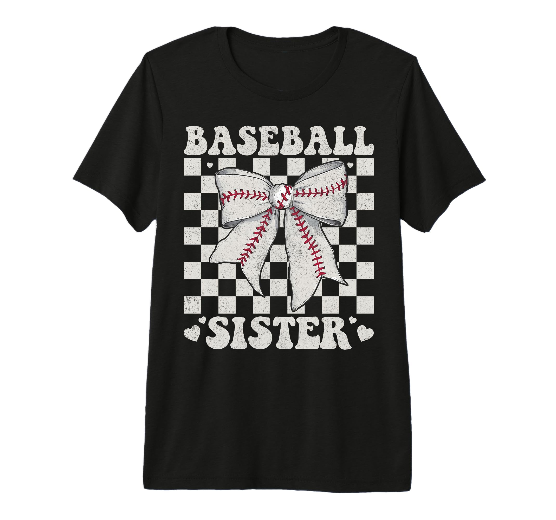 Baseball Sister Bow Laces Gift Sis Sweatshirt - Minimalist Print Men Women - T-Shirt, Sweatshirt, Hoodie