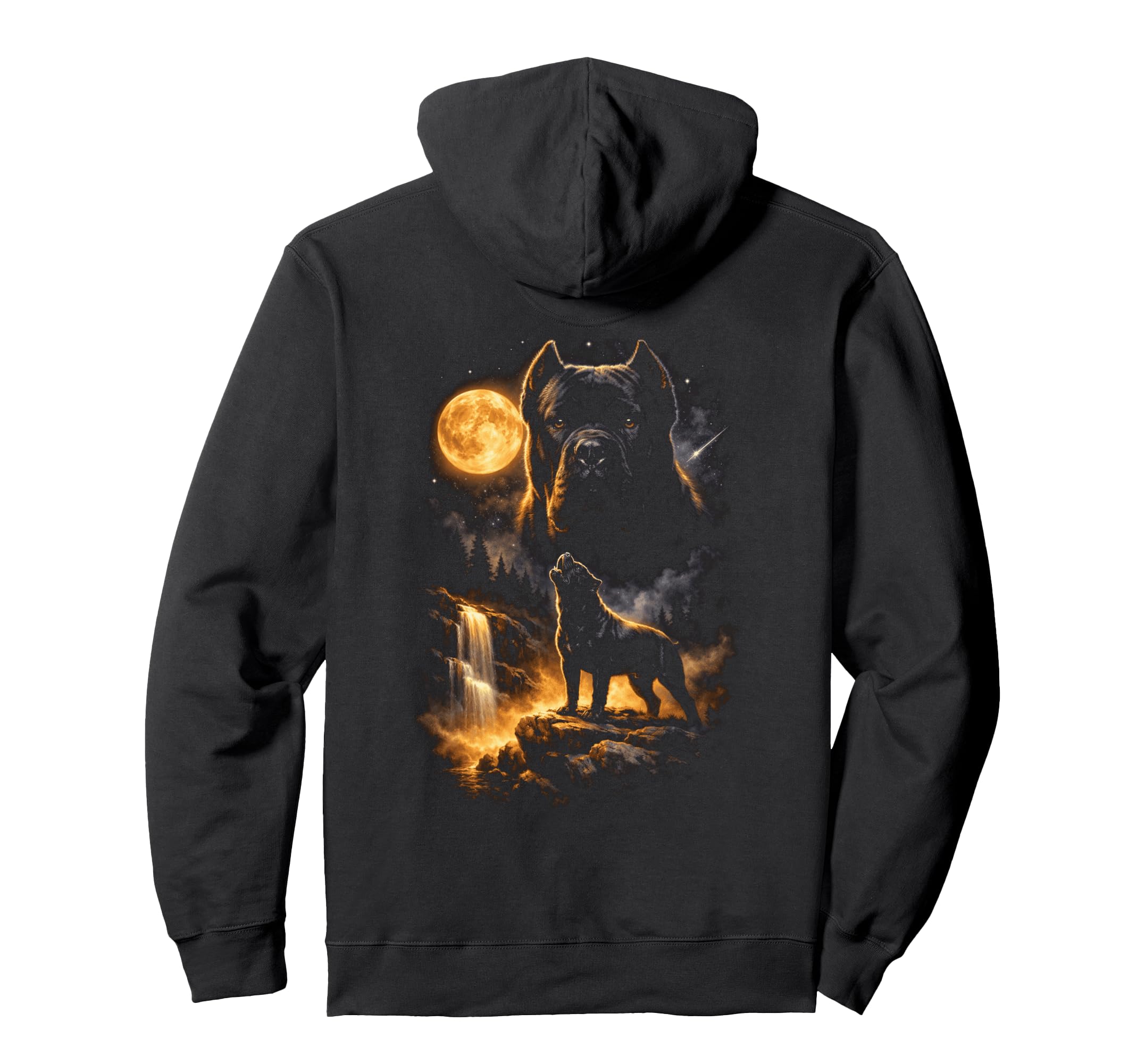 Cane Corso Howling To Moon 90S Funny Dog Hoodie - Custom Art Print Unisex - T-Shirt, Sweatshirt, Hoodie