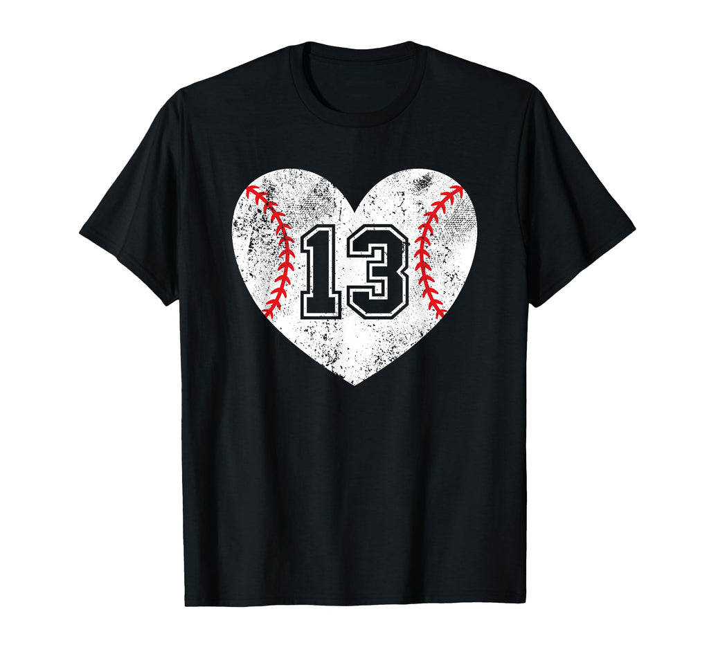 Baseball Heart Player 13 Baseball T-Shirt - Casual Everyday Wear Unisex - T-Shirt, Sweatshirt, Hoodie