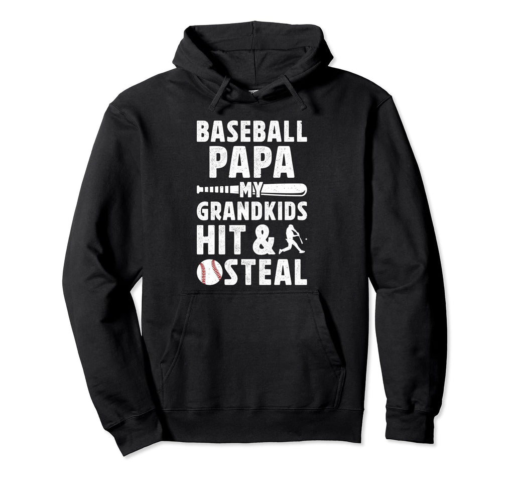 Baseball Papa Funny Grandpa Papa Hoodie - Minimalist Print for Adults - T-Shirt, Sweatshirt, Hoodie