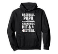 Baseball Papa Funny Grandpa Papa Hoodie - Minimalist Print for Adults - T-Shirt, Sweatshirt, Hoodie