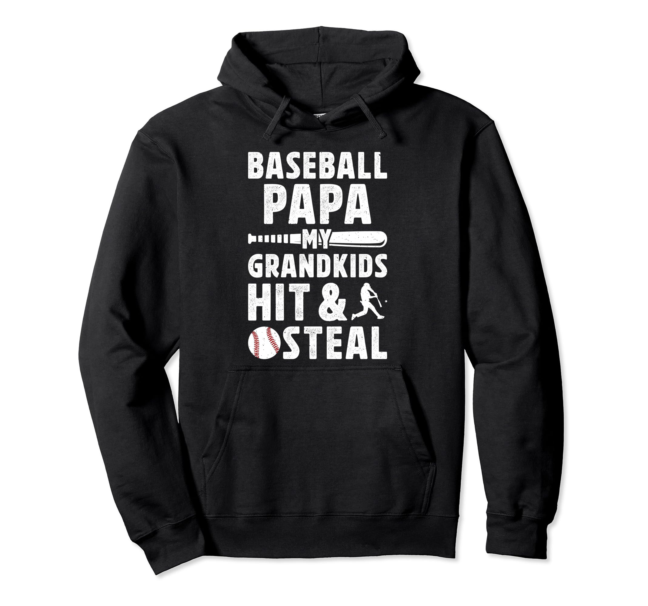 Baseball Papa Funny Grandpa Papa Hoodie - Minimalist Print for Adults - T-Shirt, Sweatshirt, Hoodie