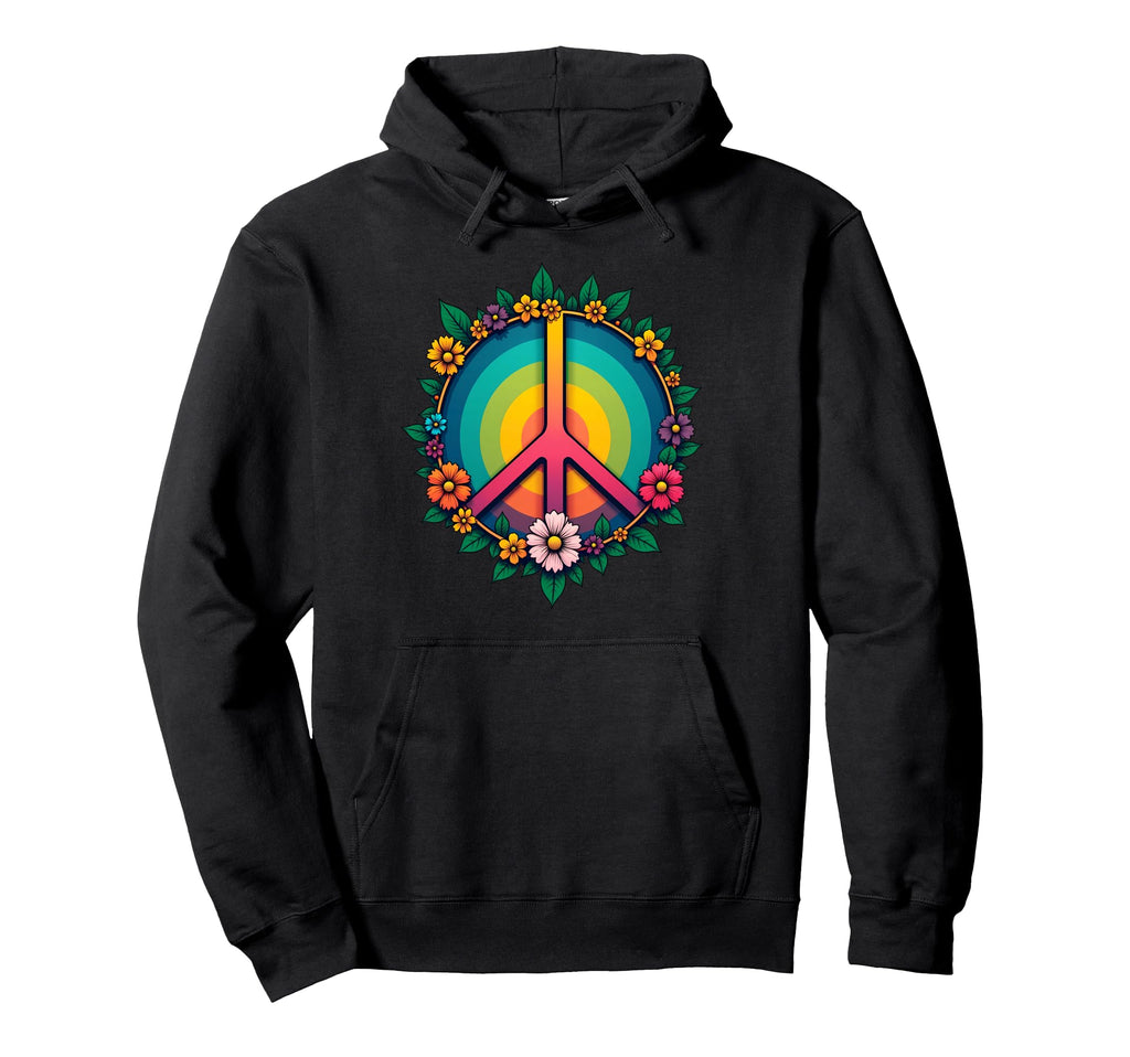 60S 70S Flower Power Groovy Love Peace Hoodie - Novelty Apparel for Adults - T-Shirt, Sweatshirt, Hoodie