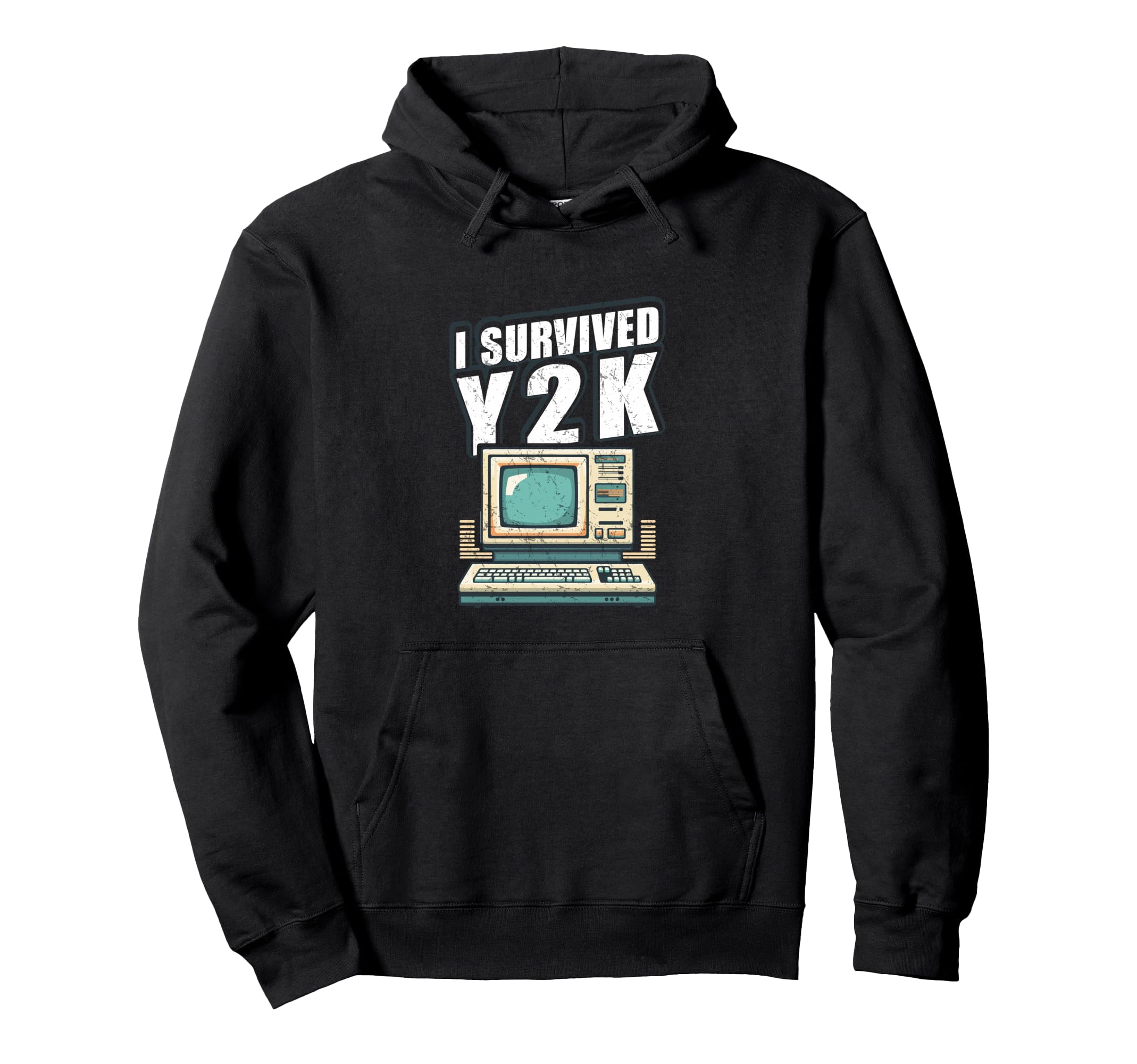 Aesthetic I Survived Y2K Computer Year Hoodie - Streetwear Style Men Women - T-Shirt, Sweatshirt, Hoodie