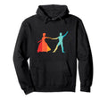 Couple Dancing Silhouette 80S Distressed Hoodie - Trendy Graphic for Adults - T-Shirt, Sweatshirt, Hoodie