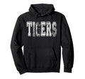 Tigers Mascot Distressed School Sports Hoodie - Custom Art Print Unisex - T-Shirt, Sweatshirt, Hoodie
