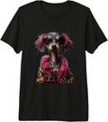 Whimsical Glam Canine Character Graphics Pink - Adult & Kids T-Shirts, Sweatshirts & Hoodies apparel design preview 1