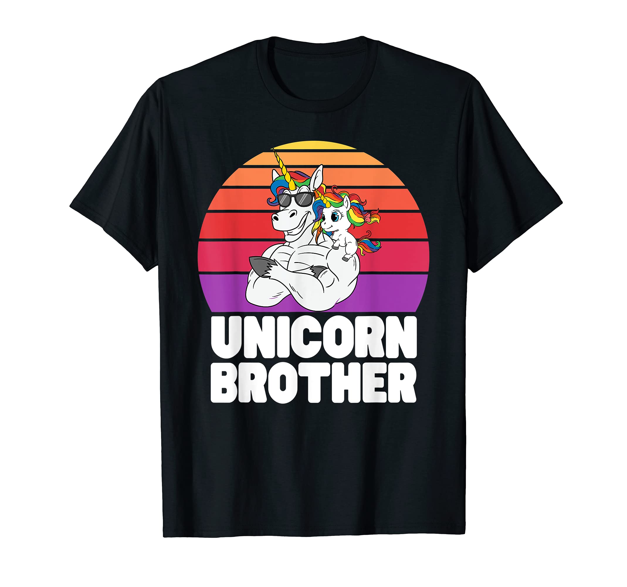 Unicorn Brother Bodybuilder Sunglasses T-Shirt - Graphic Print Men Women - T-Shirt, Sweatshirt, Hoodie