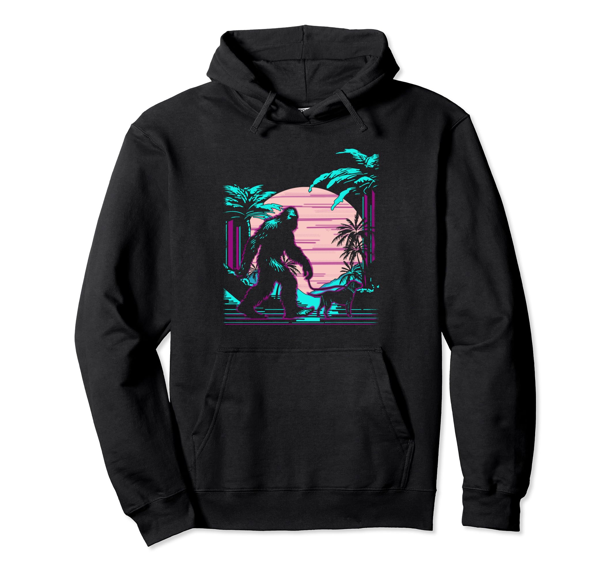 Bigfoot Vaporwave Aesthetic 90S Sasquatch Hoodie - Graphic Print Men Women - T-Shirt, Sweatshirt, Hoodie