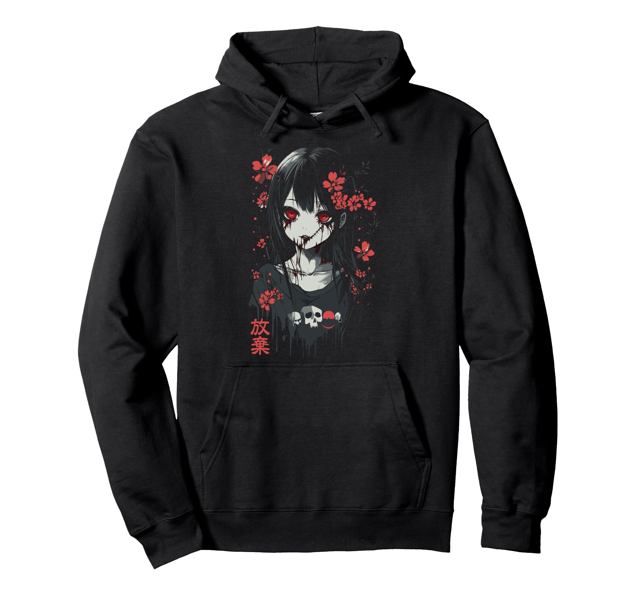Anime Horror Aesthetic Soft Grunge Waifu Hoodie - Aesthetic Graphic Unisex - T-Shirt, Sweatshirt, Hoodie