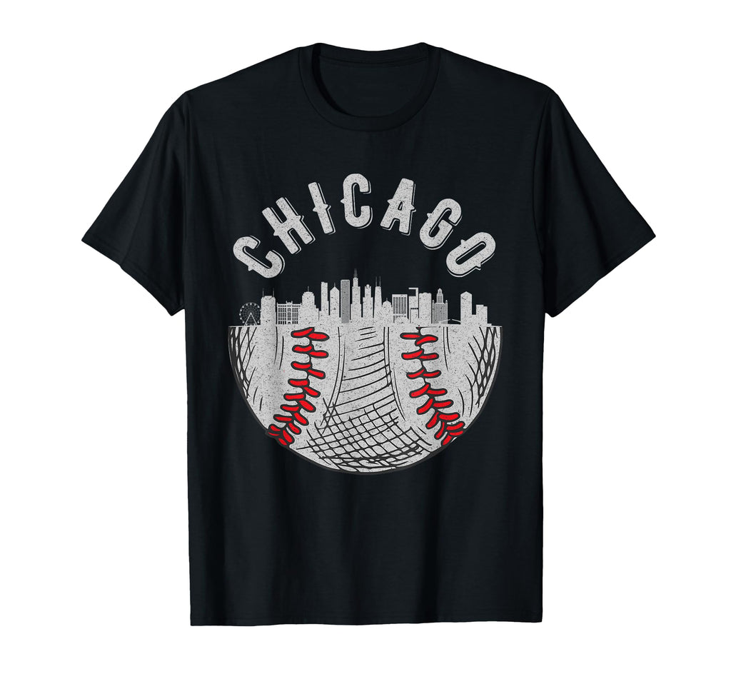 Chicago Illinois Skyline Baseball Fan T-Shirt - Streetwear Style Unisex - T-Shirt, Sweatshirt, Hoodie