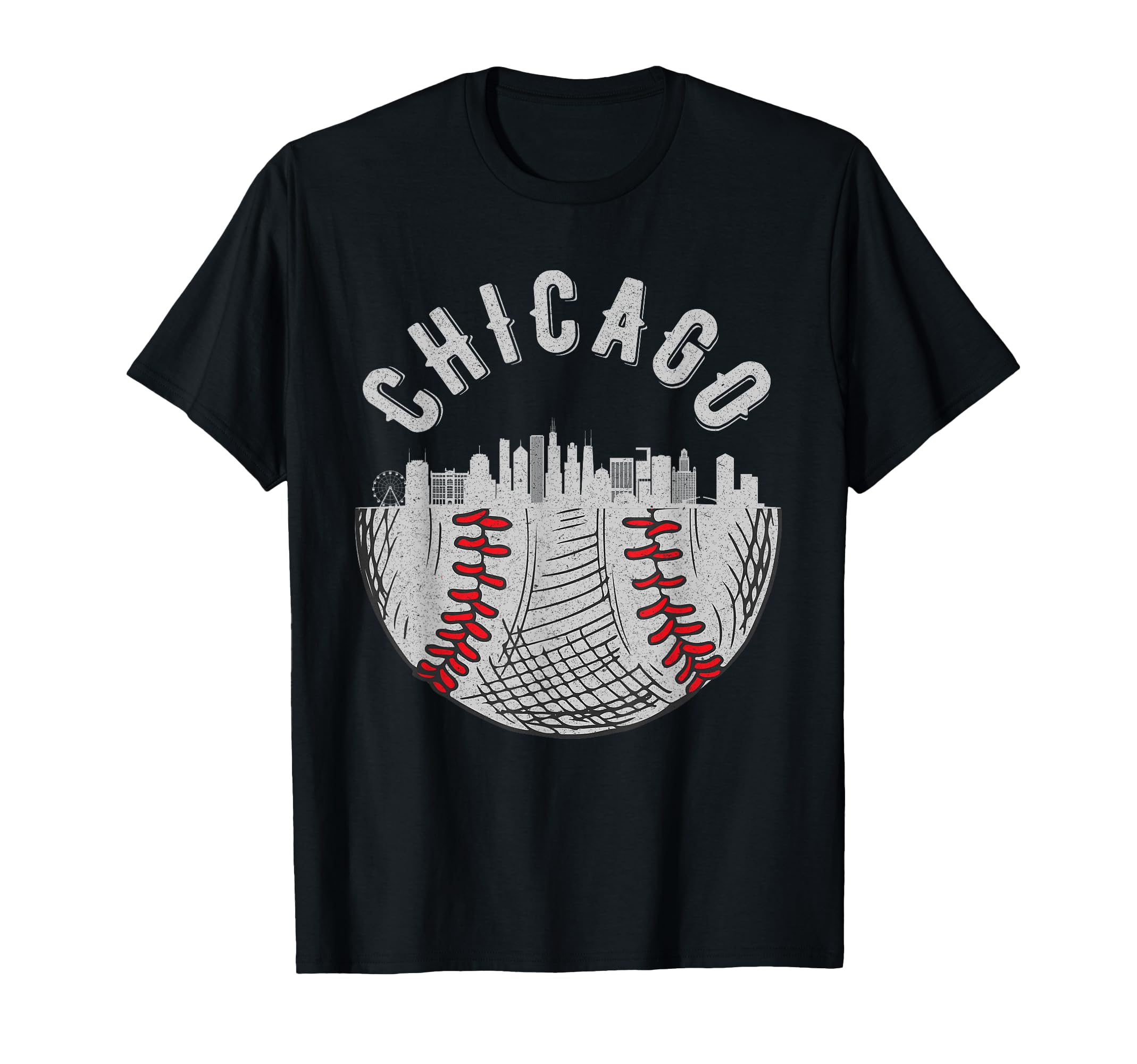 Chicago Illinois Skyline Baseball Fan T-Shirt - Streetwear Style Unisex - T-Shirt, Sweatshirt, Hoodie