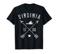 Virginia Home State Outline Distressed T-Shirt - Minimalist Print Men Women - T-Shirt, Sweatshirt, Hoodie