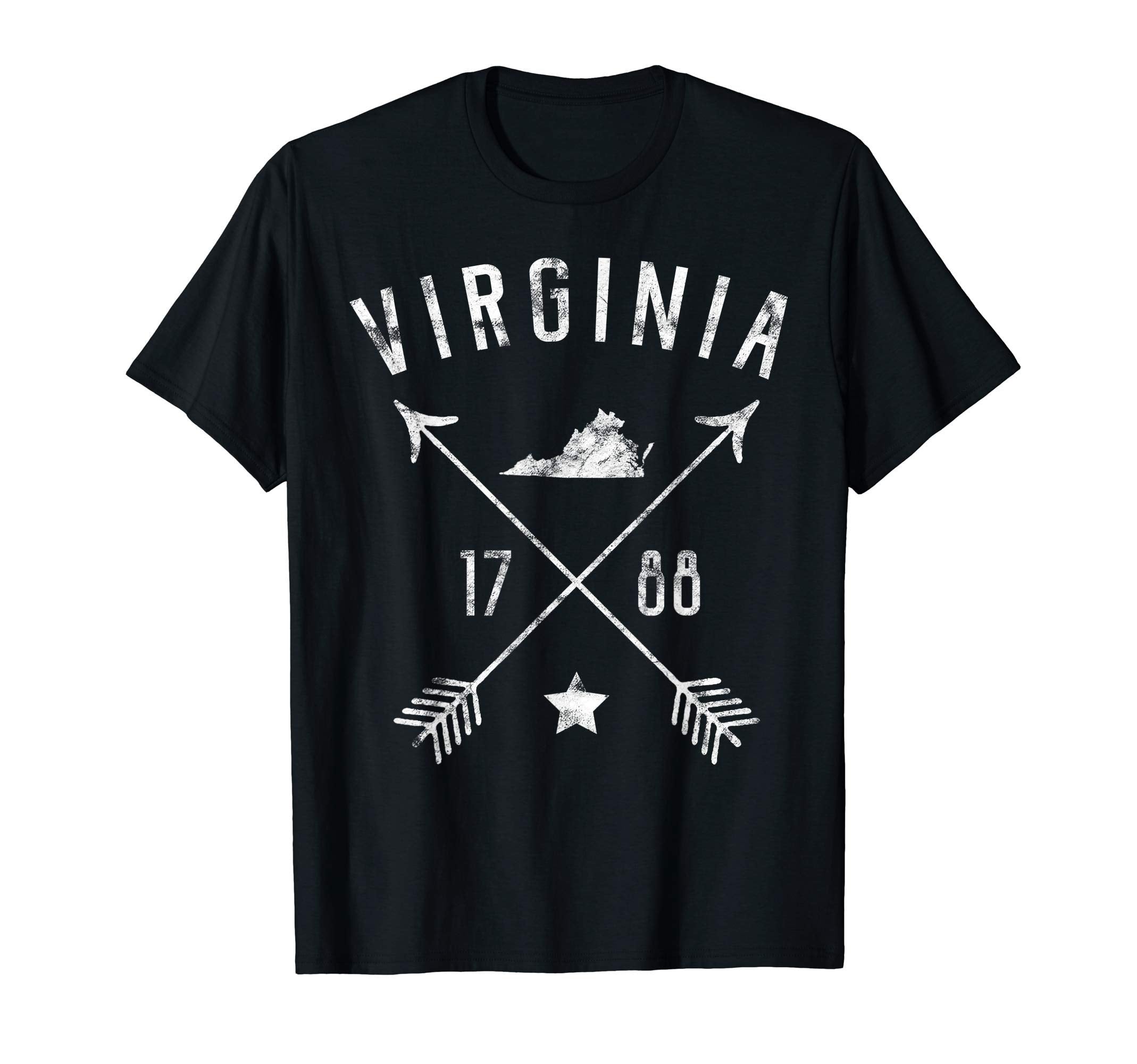 Virginia Home State Outline Distressed T-Shirt - Minimalist Print Men Women - T-Shirt, Sweatshirt, Hoodie