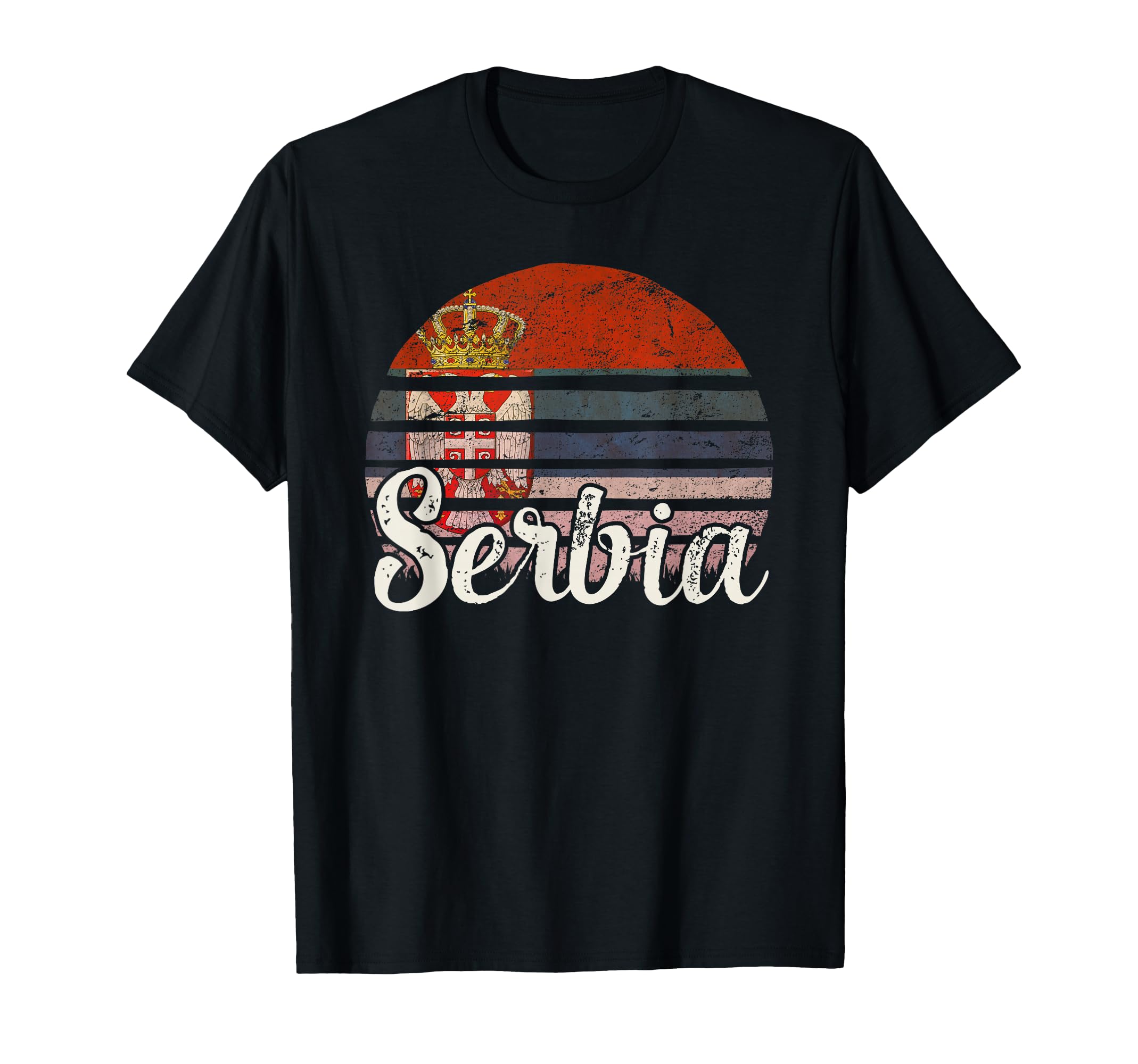 Serbia Flag Sunset Art T-Shirt - Trendy Graphic Unisex - T-Shirt, Sweatshirt, Hoodie
