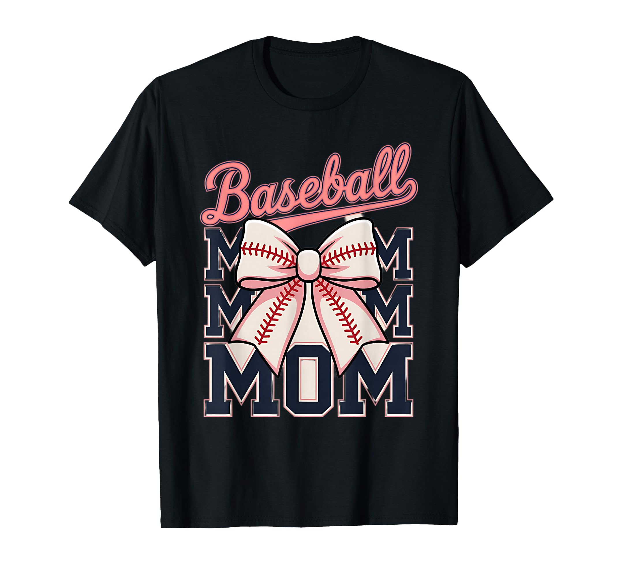 Baseball Mom Coquette Bow T-Shirt - Fun Novelty Design for Adults - T-Shirt, Sweatshirt, Hoodie