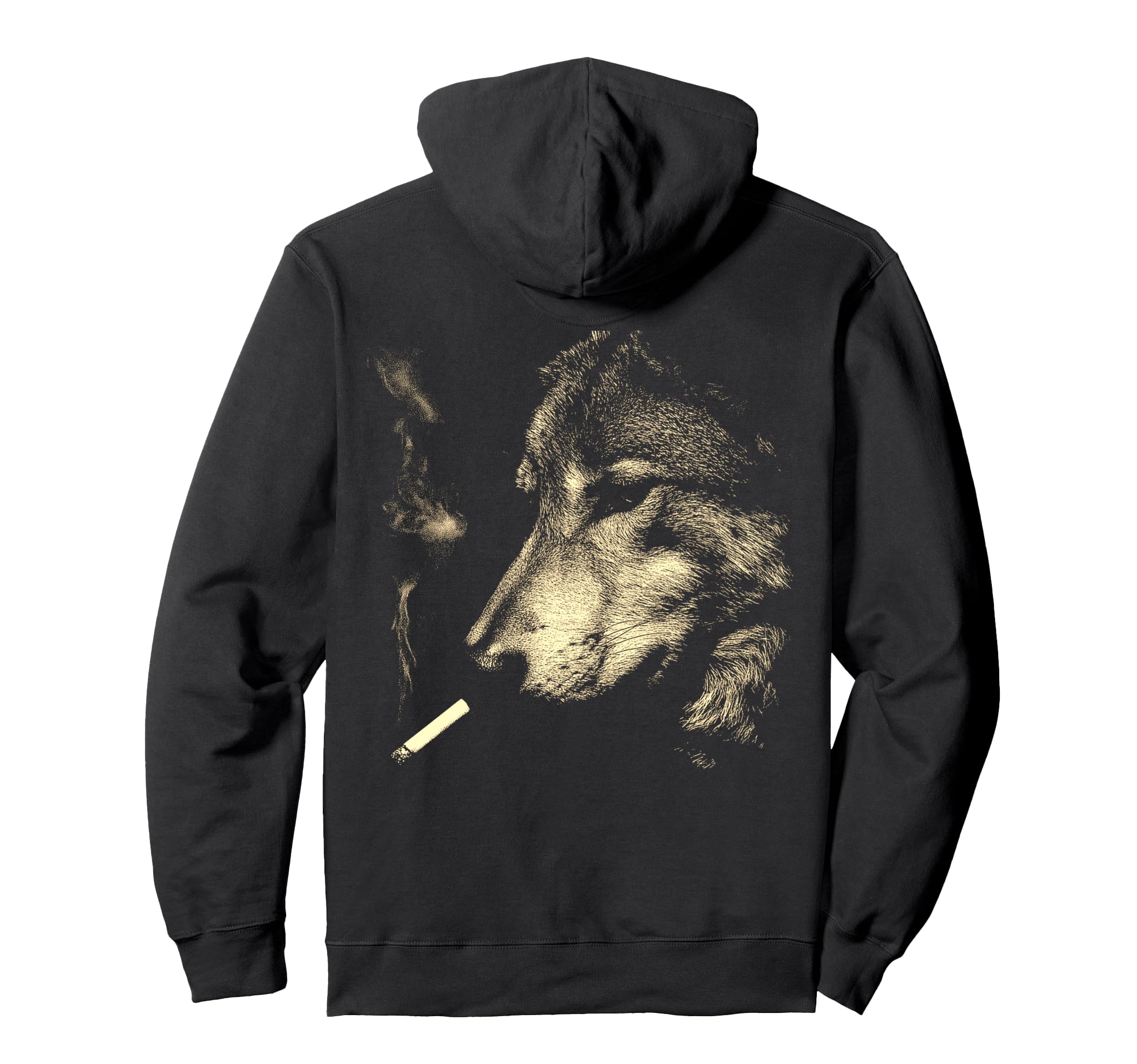 Wolf Smoking Cigarette Grunge Meme Hoodie - Aesthetic Graphic Men Women - T-Shirt, Sweatshirt, Hoodie