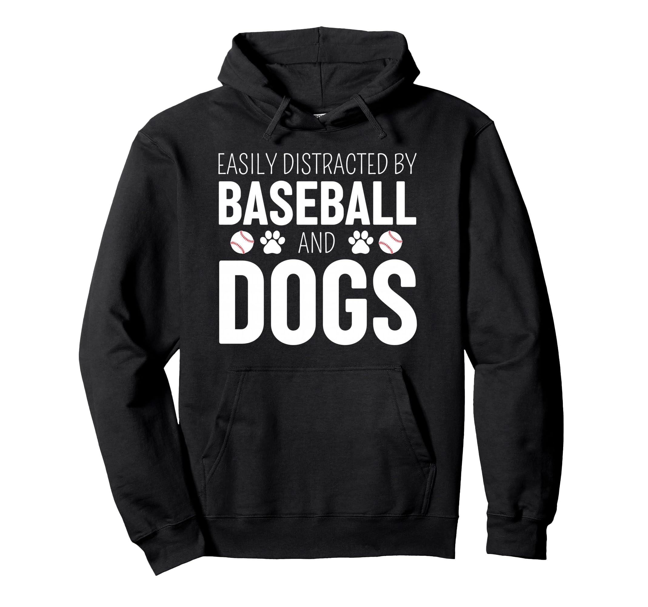 Easily Distracted Baseball And Dogs Hoodie - Graphic Print for Adults - T-Shirt, Sweatshirt, Hoodie