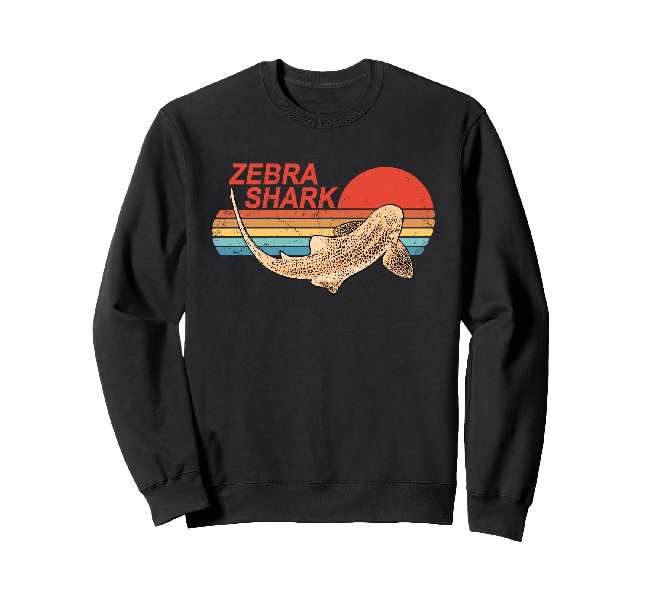 Zebra Shark Sunset Shark Sweatshirt - Minimalist Print Unisex - T-Shirt, Sweatshirt, Hoodie