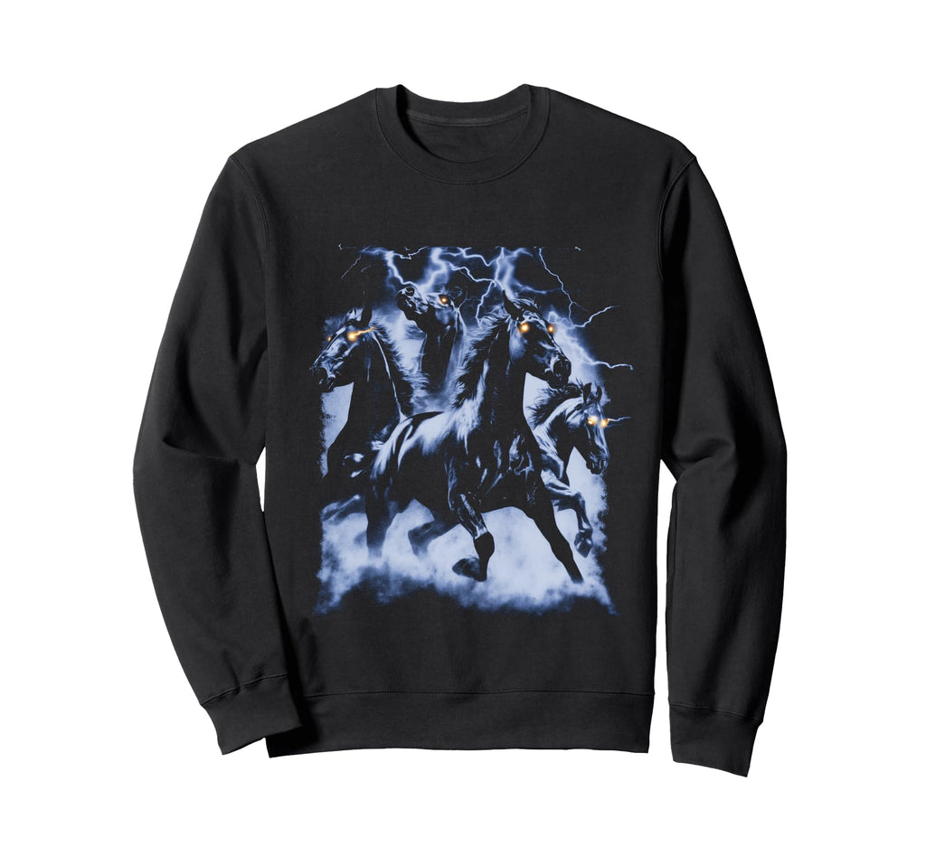 Horse Lightning 80S 90S Western Sweatshirt - Trendy Graphic for Adults - T-Shirt, Sweatshirt, Hoodie