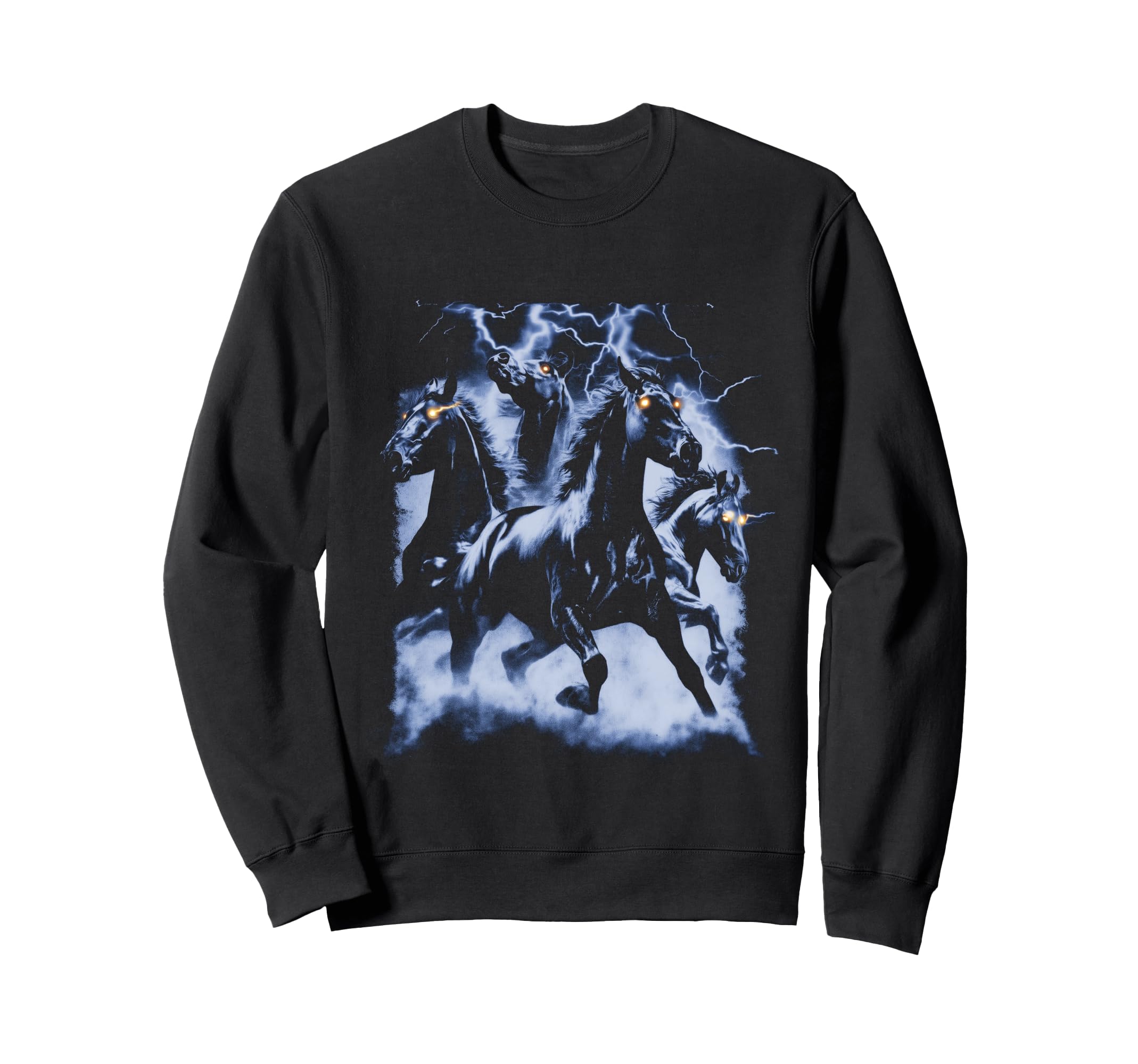 Horse Lightning 80S 90S Western Sweatshirt - Trendy Graphic for Adults - T-Shirt, Sweatshirt, Hoodie
