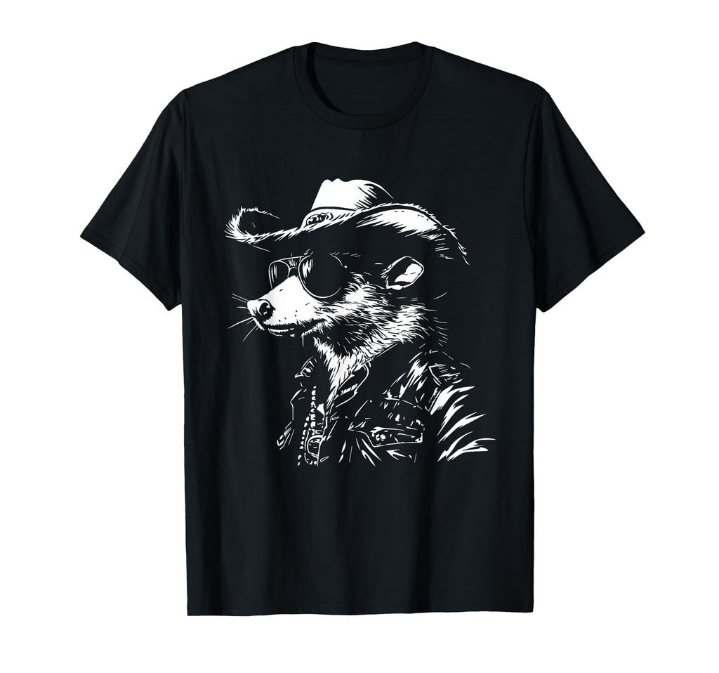 Possum Opossum Cowboy T-Shirt - Trendy Graphic for Adults - T-Shirt, Sweatshirt, Hoodie
