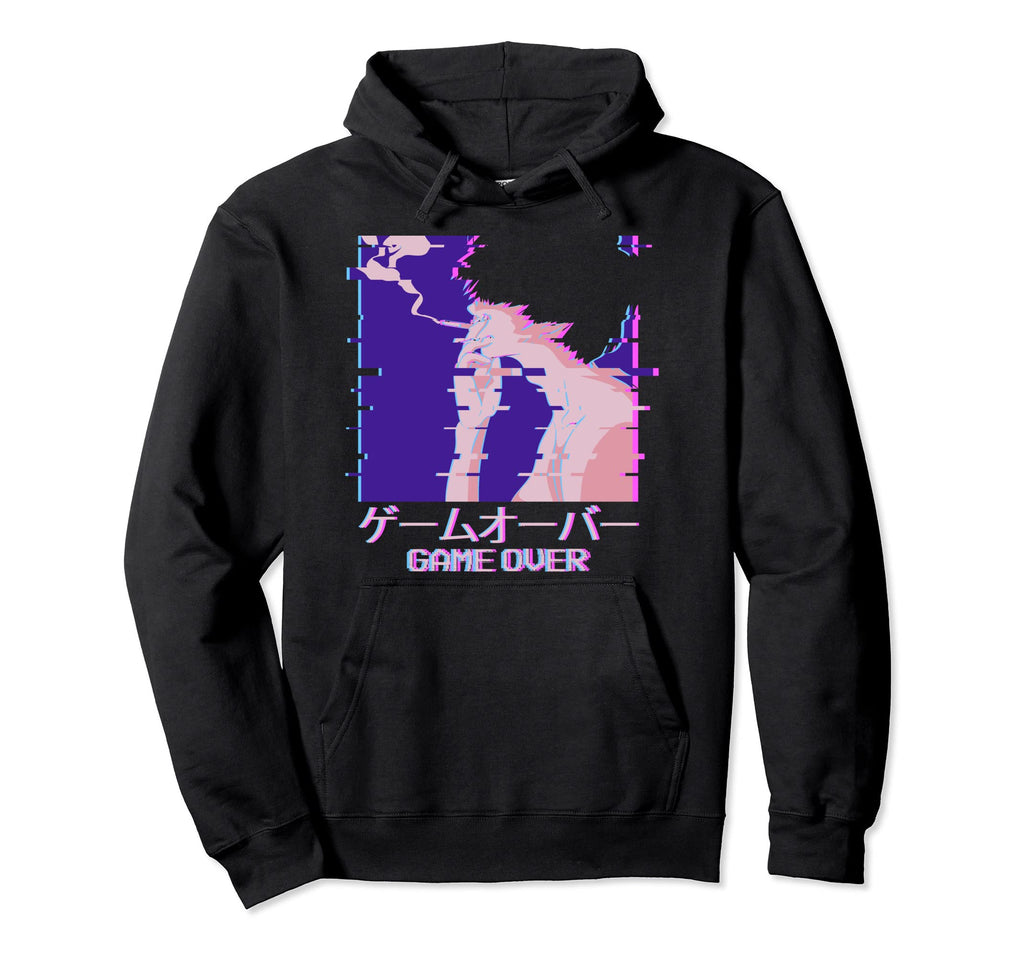 Japanese Vaporwave Smoking Sad Anime Game Hoodie - Minimalist Print Unisex - T-Shirt, Sweatshirt, Hoodie