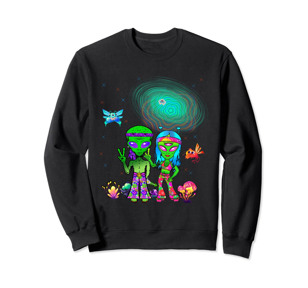 Space Alien Couple Matching 60S 70 Sweatshirt - Novelty Apparel Men Women - T-Shirt, Sweatshirt, Hoodie
