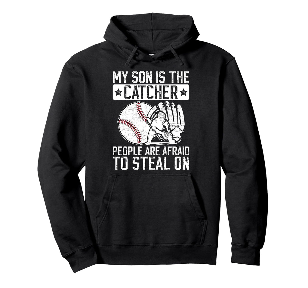 My Son Is Baseball Catcher Dad Baseball Hoodie - Minimalist Print Unisex - T-Shirt, Sweatshirt, Hoodie