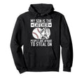 My Son Is Baseball Catcher Dad Baseball Hoodie - Minimalist Print Unisex - T-Shirt, Sweatshirt, Hoodie