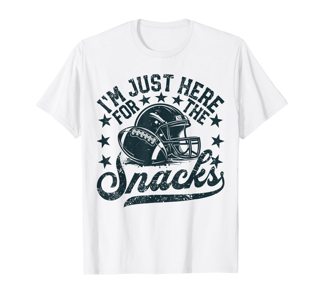 Im Just Here Snacks Football Mom Game T-Shirt - Aesthetic Graphic Unisex - T-Shirt, Sweatshirt, Hoodie