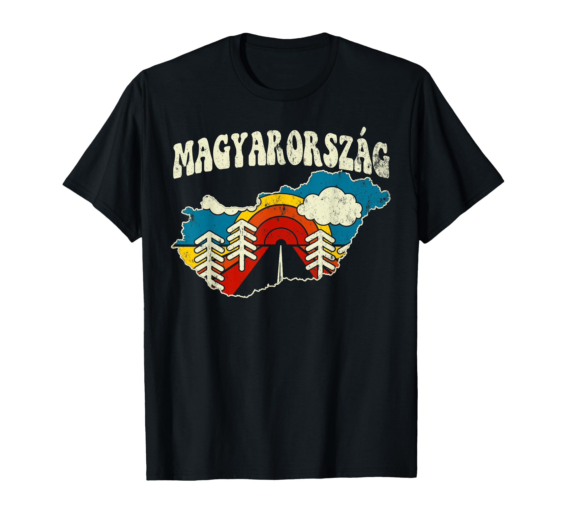 Hungary Hungarian Country Rainbow 70S T-Shirt - Streetwear Style Men Women - T-Shirt, Sweatshirt, Hoodie