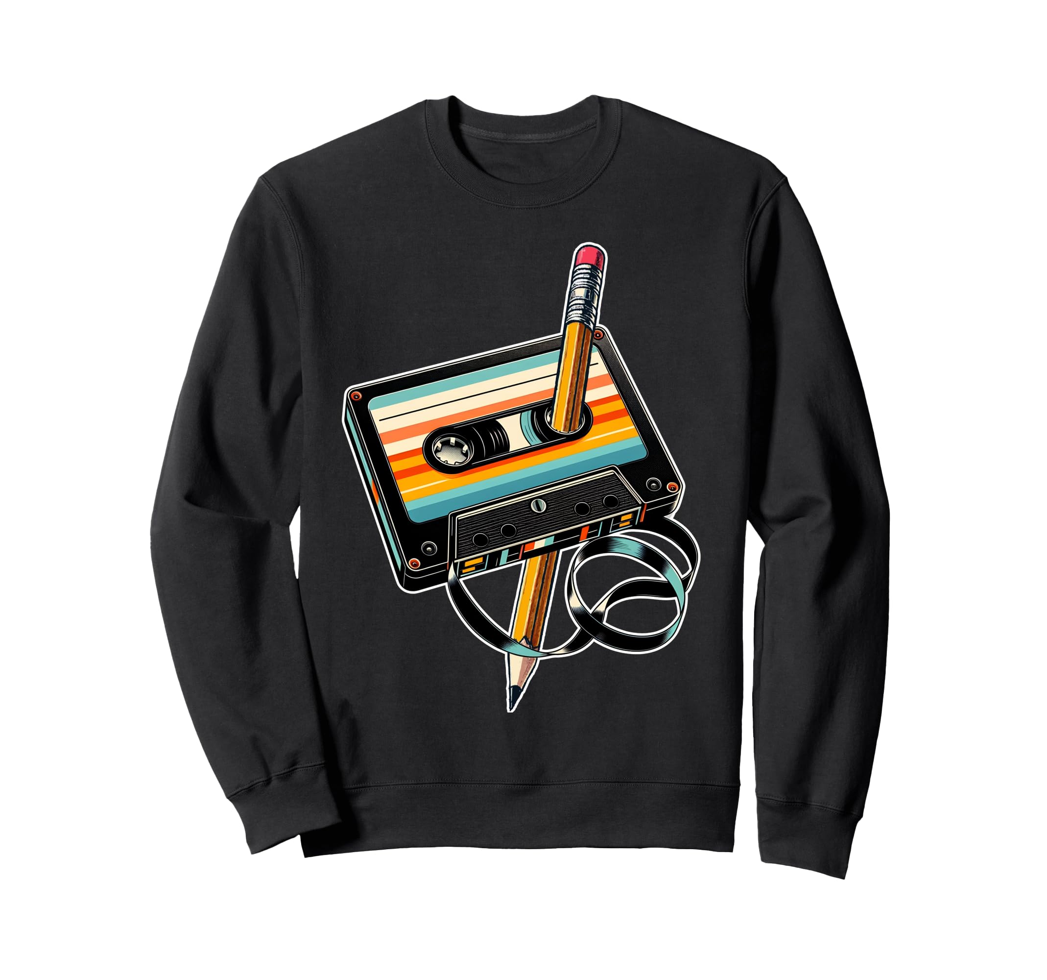 Pencil Rewind Cassette Tape Sweatshirt - Casual Everyday Wear for Adults - T-Shirt, Sweatshirt, Hoodie