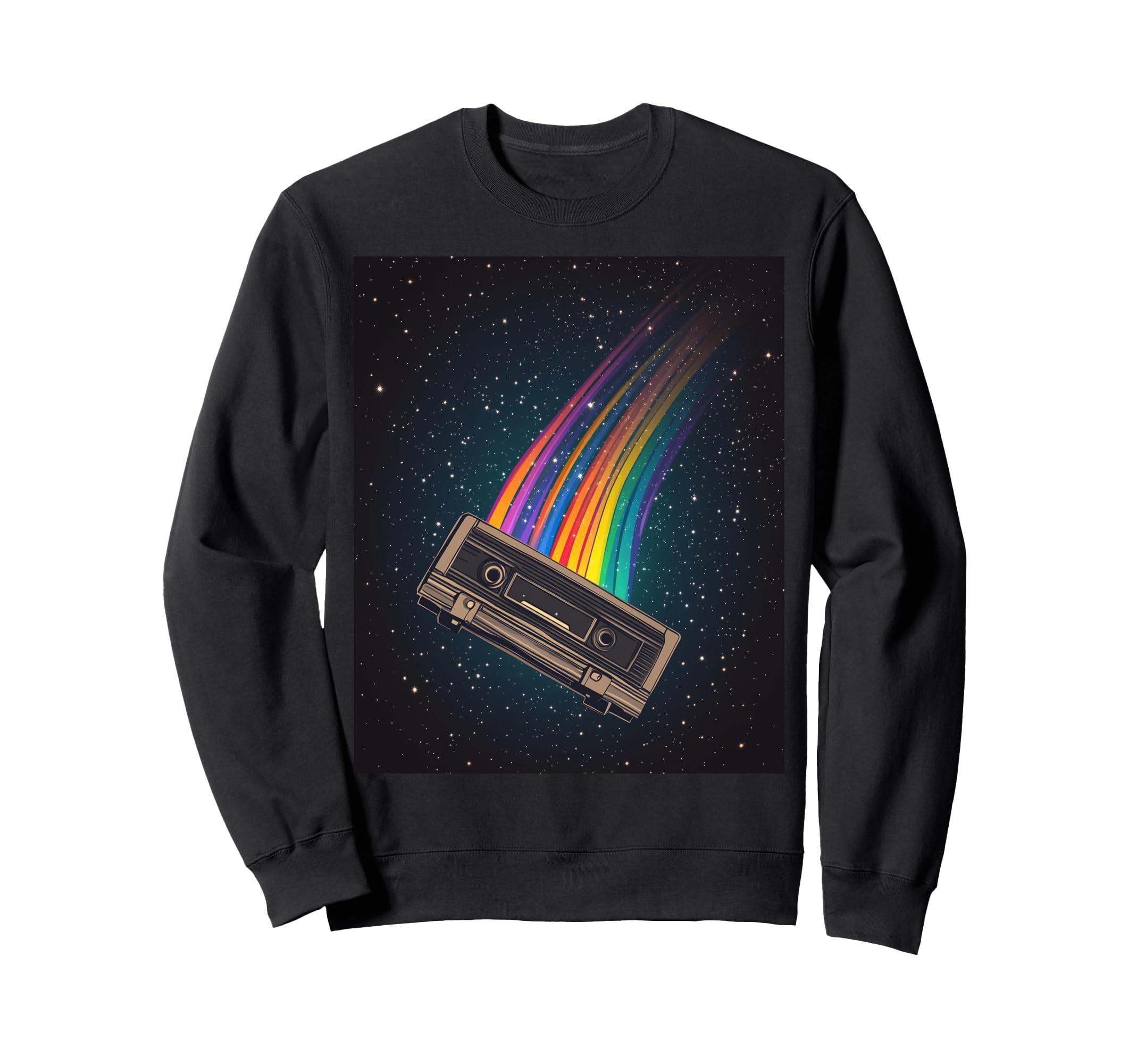 Cassette Tape Rainbow Streams Sweatshirt - Novelty Apparel for Adults - T-Shirt, Sweatshirt, Hoodie