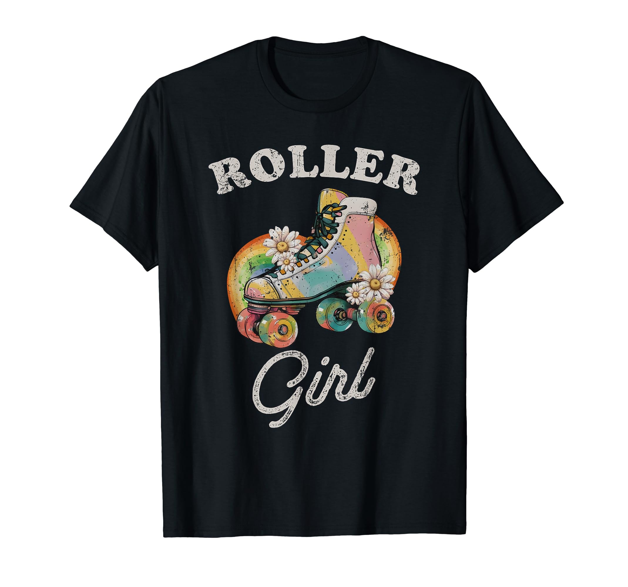 Roller Skating 70S 80S Distressed T-Shirt - Novelty Apparel Men Women - T-Shirt, Sweatshirt, Hoodie