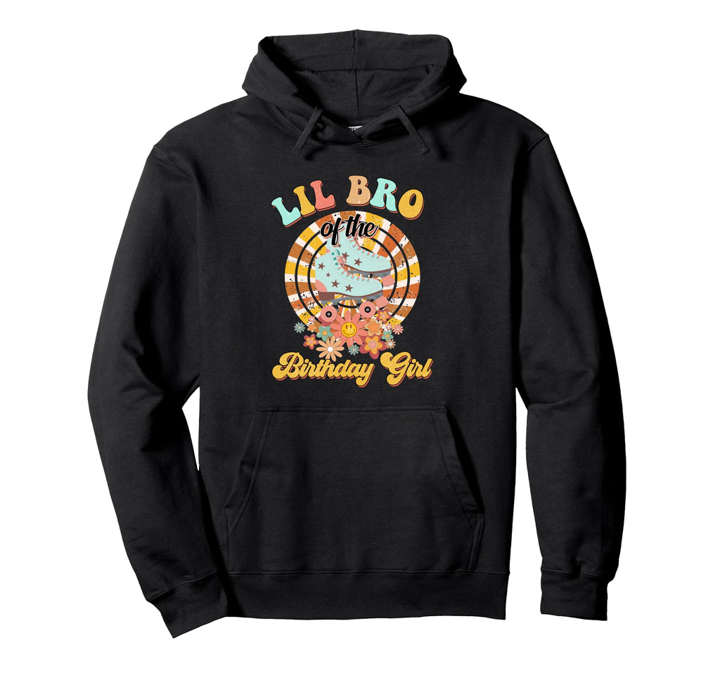 Lil Bro Birthday Rolling Skate Groovy Hoodie - Unique Graphic Men Women - T-Shirt, Sweatshirt, Hoodie