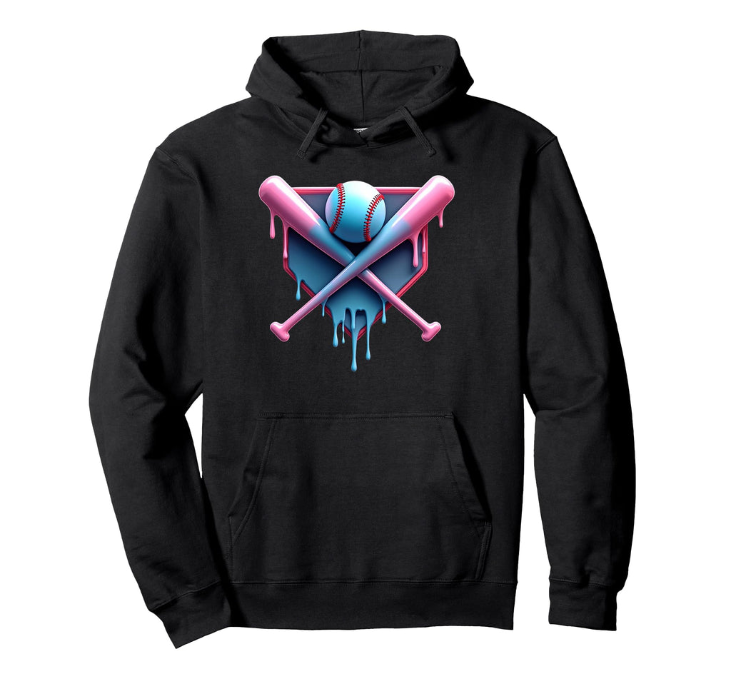 Ice Cream Drip Baseball Spots Baseball Hoodie - Novelty Apparel for Adults - T-Shirt, Sweatshirt, Hoodie