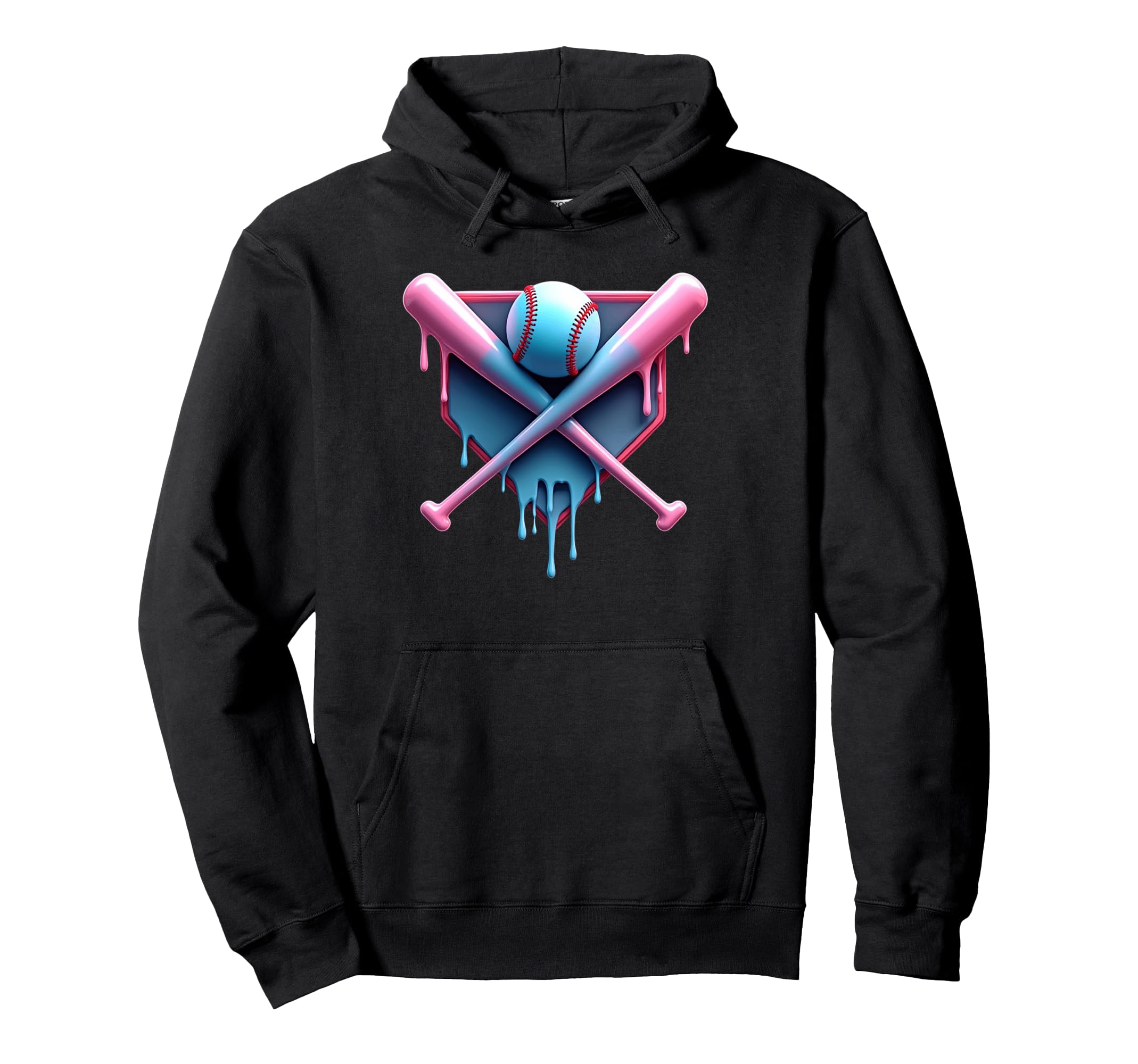 Ice Cream Drip Baseball Spots Baseball Hoodie - Novelty Apparel for Adults - T-Shirt, Sweatshirt, Hoodie
