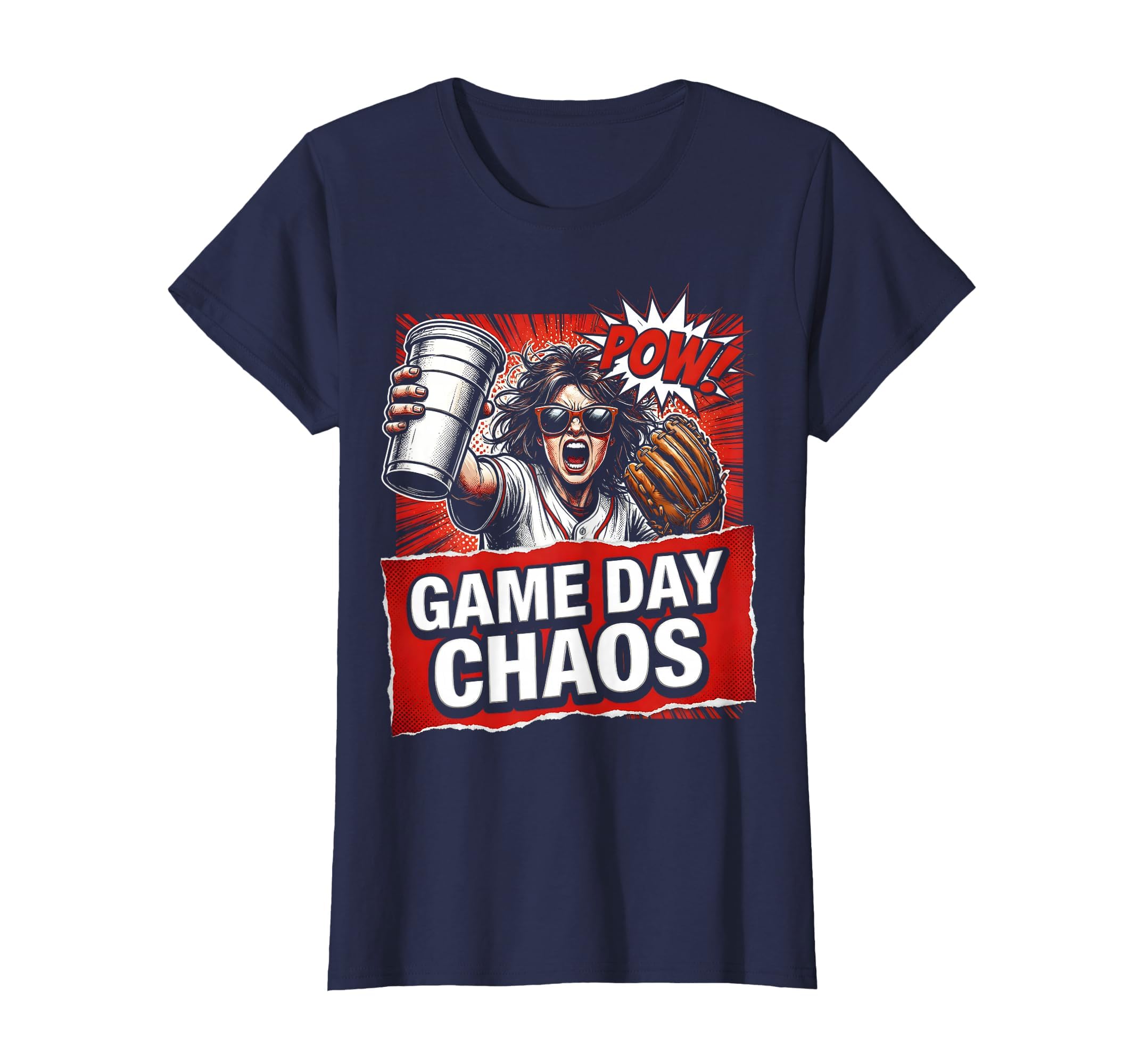 Game Day Chaos Baseball Mom T-Shirt - Trendy Graphic Unisex - T-Shirt, Sweatshirt, Hoodie