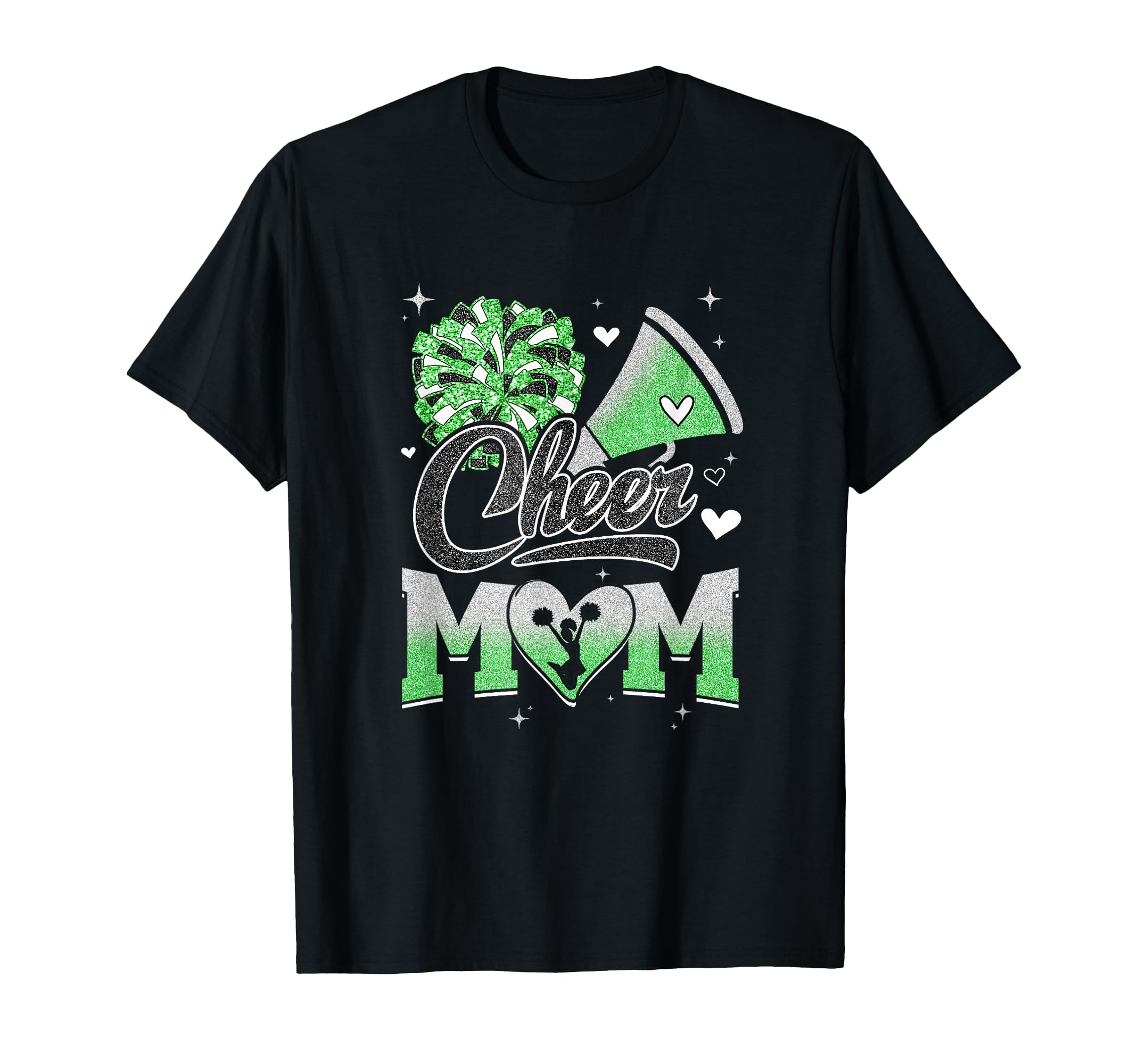 Cheer Mom Green Cheerleading T-Shirt - Fun Novelty Design Men Women - T-Shirt, Sweatshirt, Hoodie