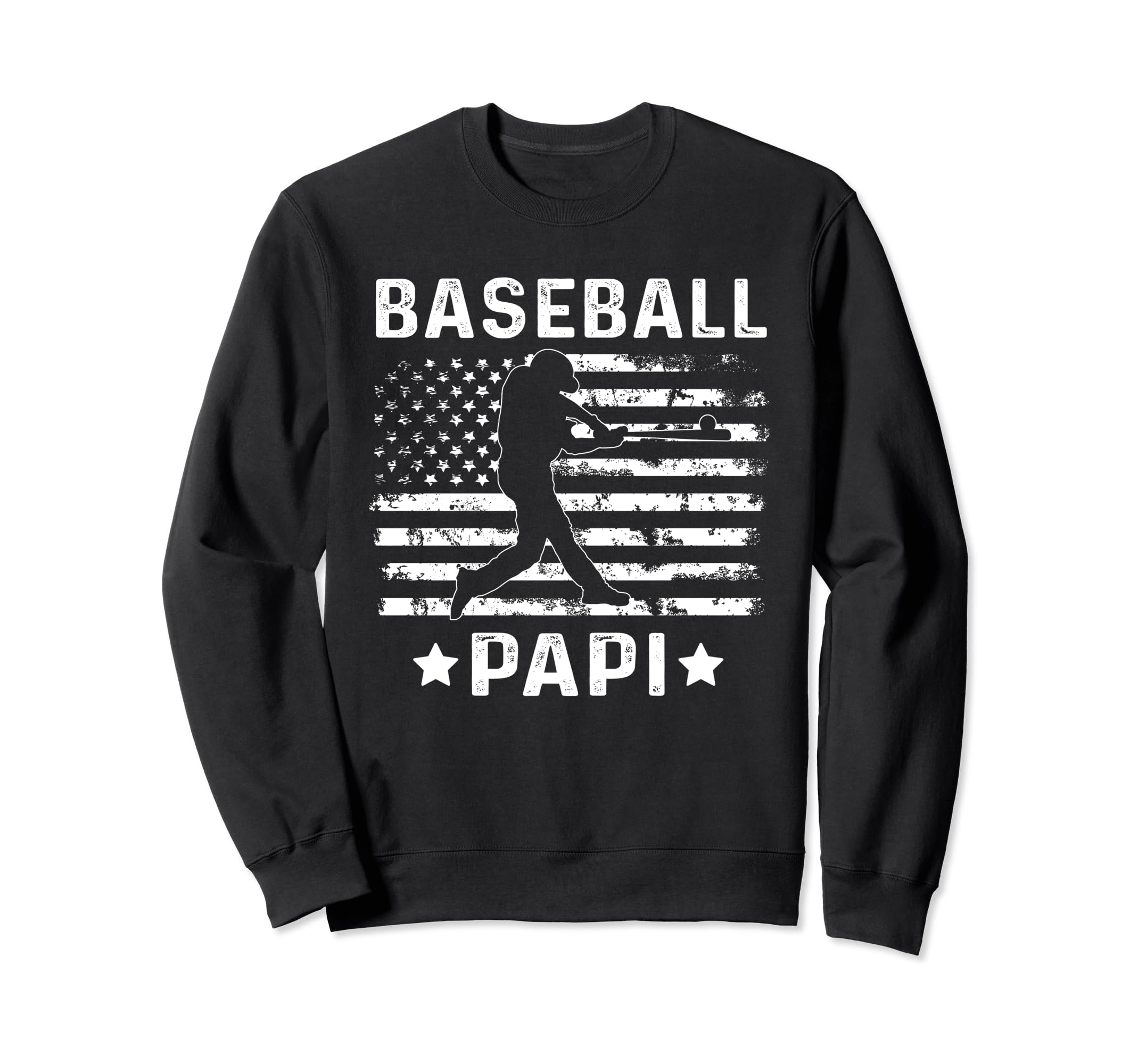 Baseball Papi Dad Usa Flag 4Th Sweatshirt - Custom Art Print for Adults - T-Shirt, Sweatshirt, Hoodie