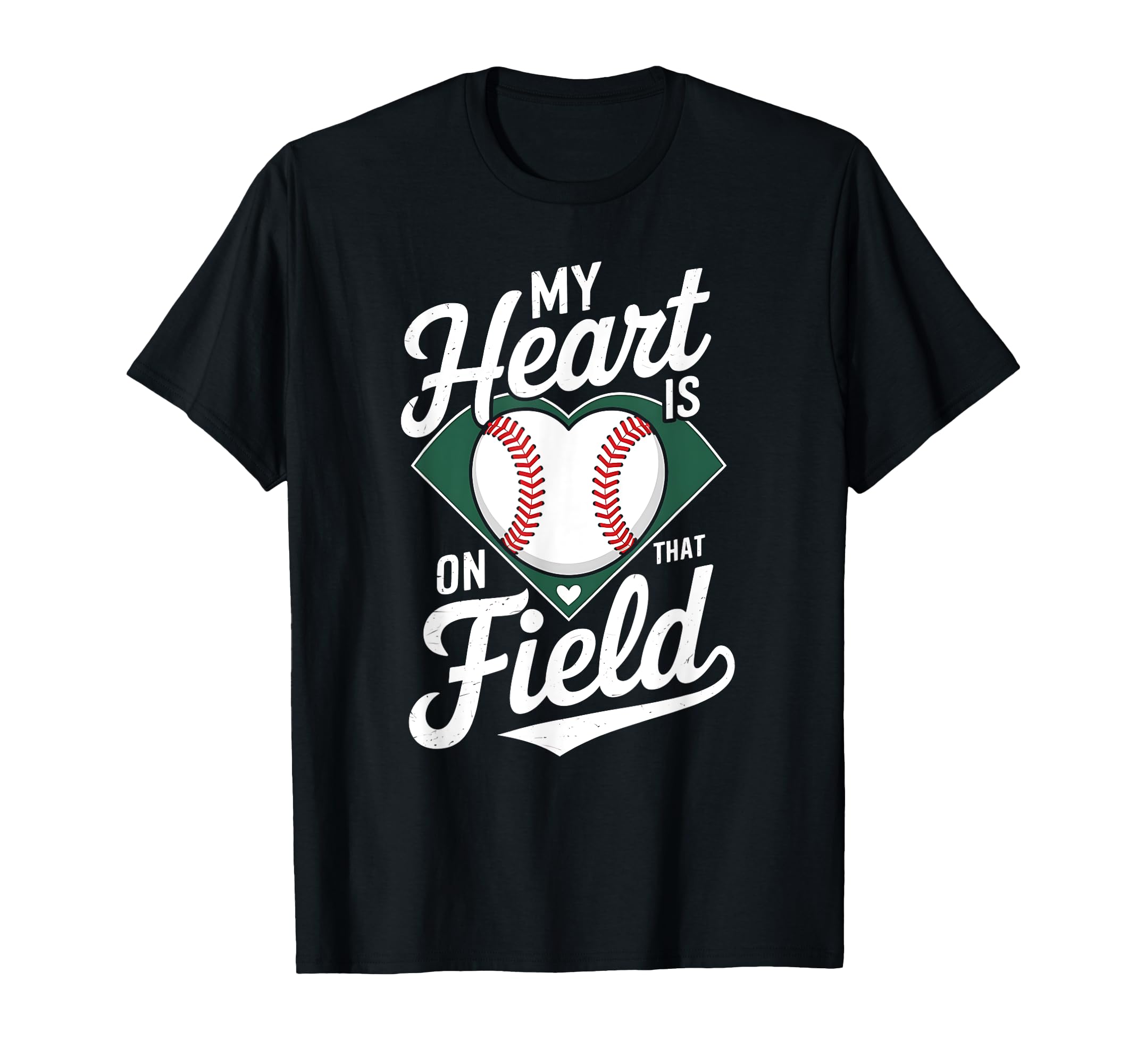 My Heart Is That Field Baseball Mom T-Shirt - Custom Art Print Men Women - T-Shirt, Sweatshirt, Hoodie
