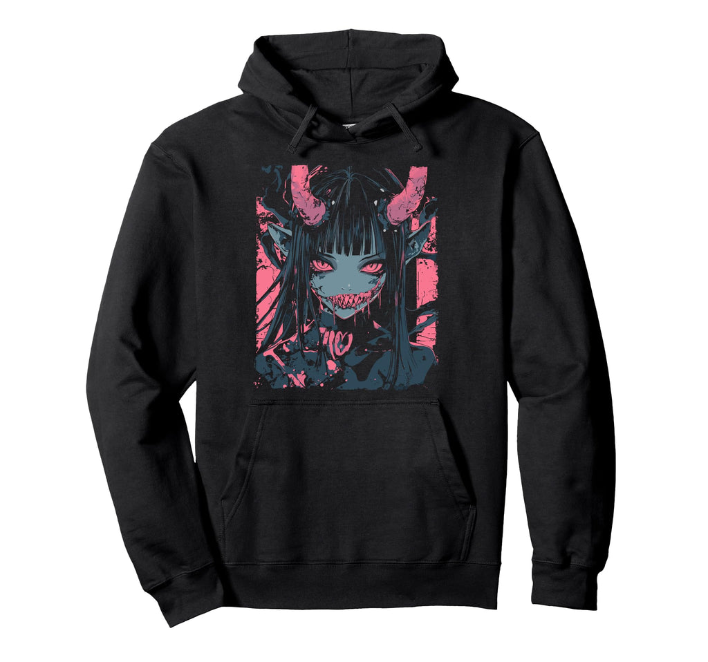 Anime Horror Aesthetic Vaporwave Hoodie - Fun Novelty Design Men Women - T-Shirt, Sweatshirt, Hoodie