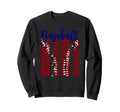 Baseball Mama Repeat Text Softball Sweatshirt - Novelty Apparel for Adults - T-Shirt, Sweatshirt, Hoodie