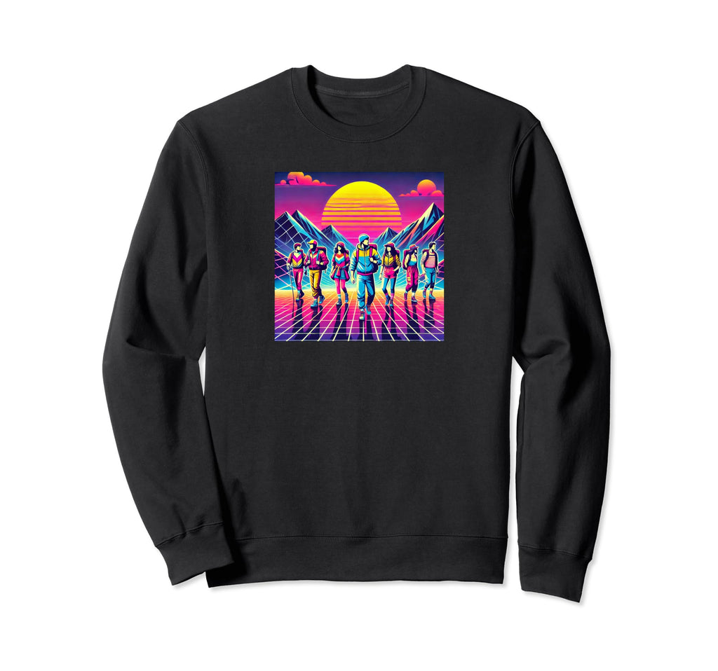 Colorful Synthwave 80S Hiking Sweatshirt - Unique Graphic Men Women - T-Shirt, Sweatshirt, Hoodie