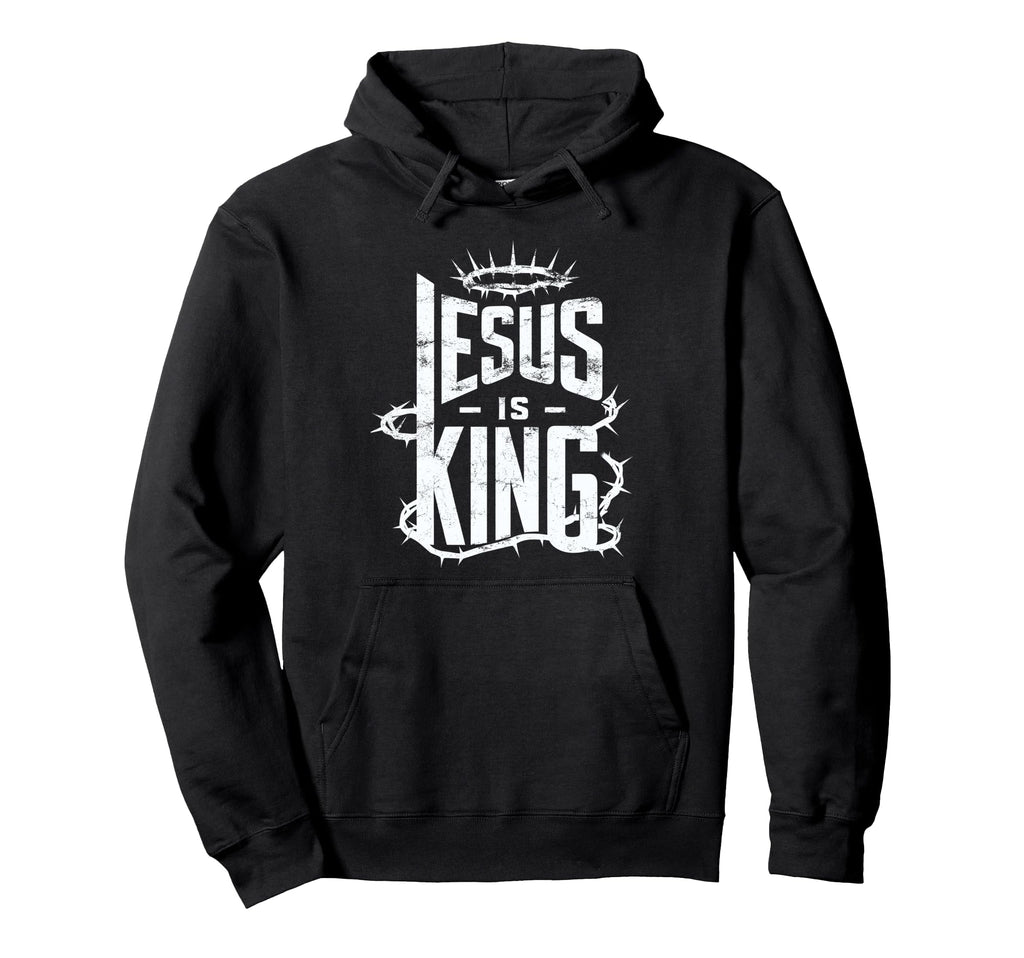Jesus Is King Distressed Hoodie - Custom Art Print Men Women - T-Shirt, Sweatshirt, Hoodie
